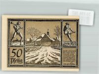 07955 O6572 Auma 1921 Notgeldschein 50 Pfennig Bauer und Schmied Liebfrauenkirche im Winter