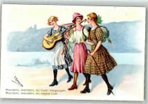 Frauen Wandern Gitarre WBSS 6736/2 Kaskeline, F. Künstlerkarte