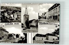 45468 W4330 Mülheim an der Ruhr Foto AK Ev. Kirche Düsseldorfer Strasse Kloster Auto