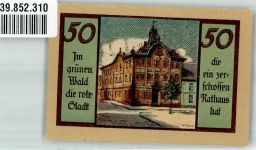 98527 O6000 Suhl Notgeldschein 50 Pfg. Gutschein