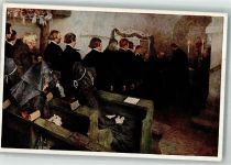 sign. Bantzer C. Abendmalsfeier Trachten Hessen Künstlerkarte