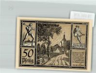 07955 O6572 Auma 1921 Notgeldschein 50 Pfennig Bauer und Schmied Liebfrauenkirche