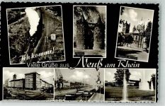 41460 W4040 Neuss Foto AK Dampflokomotive Obertor Quirinus-Münster Stadthalle Rheinhafen Theodor-Heuss-Platz