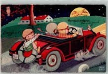 Mondscheinfahrt Kinder Oldtimer Amag 0323 Boriss, M. Künstlerkarte
