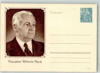 Präsident Wilhelm Pieck Politiker Ganzsache