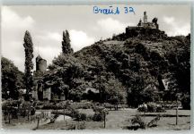 56338 W5423 Braubach - Rheinanlagen m. Blick a.d. Marksburg