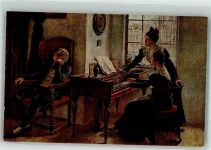 Frauen sign. Zewy C. LP Nr.2636 Klavier Künstlerkarte