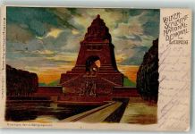 O7000 Leipzig Völkerschlachtsdenkmal 1905 Lithographie