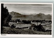 83022 W8200 Rosenheim , Oberbay Foto AK mit Kirche Christkönig und Alpenpanorama