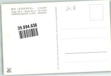 sign. Vogt-Vilseck H. W. Norddeutscher Lloyd Bremen Dampfer Europa Künstlerkarte