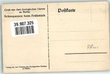 W1000 Tiergarten Schimpansen beim Frühstück Zoo Gebrauchsspuren