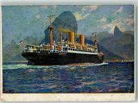 Dampfer Madrid in Rio de Janeiro Norddeutscher Lloyd Künstlerkarte