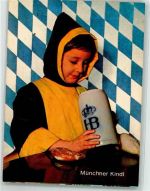 W8000 München Bierkrug Hofbräuhaus Brezeln Münchner Kindl Foto AK