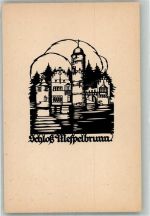 63875 W8751 Mespelbrunn Künstlerkarte sign. Schwindt, A.M. Schloss Scherenschnitt