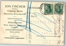 78355 W7769 Liggersdorf 1919 - Geschäft Handlung Joh. Fischer Kolonialwaren