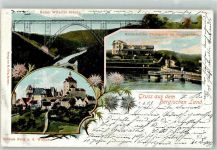 42853 W5630 Remscheid Foto AK Kaiser Wilhelm Brücke Talsperre Schloss Burg a.d.Wupper