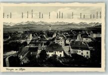 88239 W7988 Wangen im Allgäu - mit Kirche St. Martin und Alpenpanorama