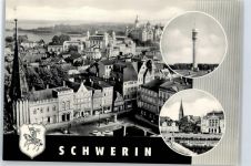 19053 O2750 Schwerin , Meckl - Fliegeraufnahme