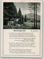 98701 O6314 Neustadt a Rennsteig Gebrauchsspuren Rennsteig-Lied Wildtiere Hirsch