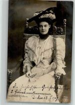 Verlag NPG 266/46 Fächer Hutmode Adel Kronprinzessin Cecilie 1907 Foto AK