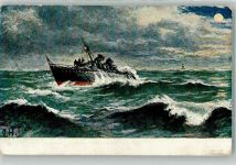 Kriegsschiff Marine 4. Dess. Marine 1909 Künstlerkarte