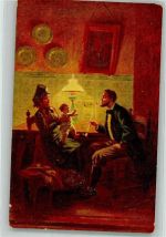 Familienglück Mutter und Kind Pfeife Tracht Serie 610 Gerstenhauer, J. G. Künstlerkarte
