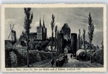46509 W4232 Xanten - Klever Tor, Dom, Mühle