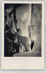 Salzburg Eisriesenwelthöhle Hymirhalle Eisvorhang Höhle Foto AK