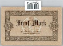 Notgeld 5 Mark , Detmold Geld auf AK
