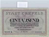 Notgeld 1000 Mark , Krefeld Geld auf AK