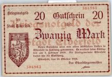 Notgeld 20 Mark , Elberfeld Geld auf AK