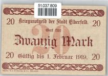 Notgeld 20 Mark , Elberfeld Geld auf AK