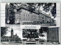 47798 W4150 Krefeld - Amtsgericht , Bahnhof , Hochhaus Königshof