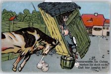 Stier Toilette Künstlerkarte
