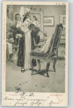 Doubek, F. , Kindl mit Geige Künstler