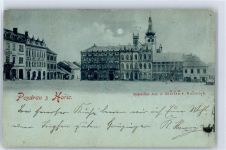 Horice na Sumave Höritz im Böhmerwalde - Marktplatz , Mondschein