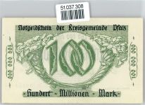 Notgeld 100 Millionen Mark , Speyer Geld auf AK