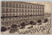 Barcelona Künstlerkarte Hotel Oriente, Strassenbahn