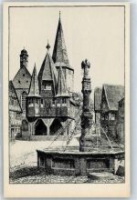 64720 W6120 Michelstadt - Marktplatz, Brunnen, Kirche