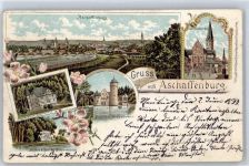 63739 W8750 Aschaffenburg - 1899, Jagdschloss Rohrbrunn, Stiftskirche, Schlösschen