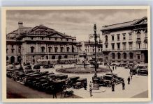 20100 Milano - Scala, Piazza della Scala, Strassenbahn, Autos, Denkmal