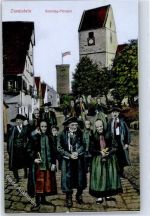 75385 W7264 Zavelstein - Tracht Kirche Sonntag-Morgen