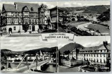56377 W5408 Nassau , Lahn - Rathaus Kurheimn Lahnbrücke