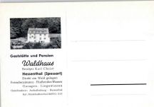 63875 W8751 Hessenthal Werbe AK Gasthaus Pension Waldhaus