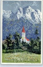 82491 W8104 Obergrainau Künstlerkarte Kirche