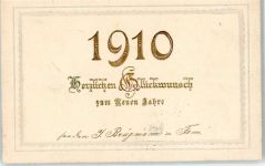 1910 Neujahr Jahreszahl Prägedruck