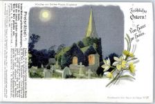 Stoke Poges Lithographie / Künstlerkarte Kirche