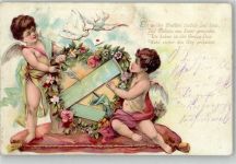 Taube Poesie Blume Amor 1902