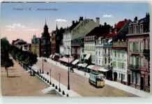 68000 Colmar Kolmar (Elsass) Lithographie / Künstlerkarte Rufacherstrasse Park Hotel Straßenbahn