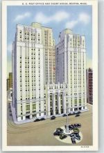 Boston Lithographie / Künstlerkarte Postamt